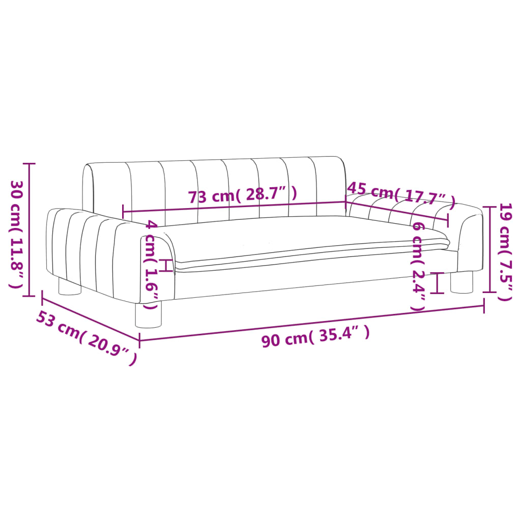 vidaXL Vaikiška sofa, juodos spalvos, 90x53x30cm, audinys