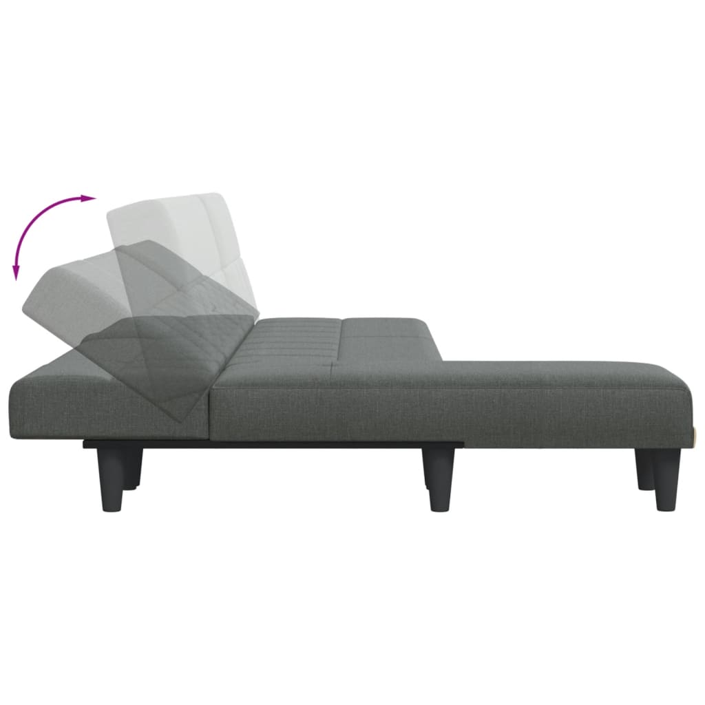 vidaXL L formos sofa-lova, tamsiai pilka, 255x140x70cm, audinys