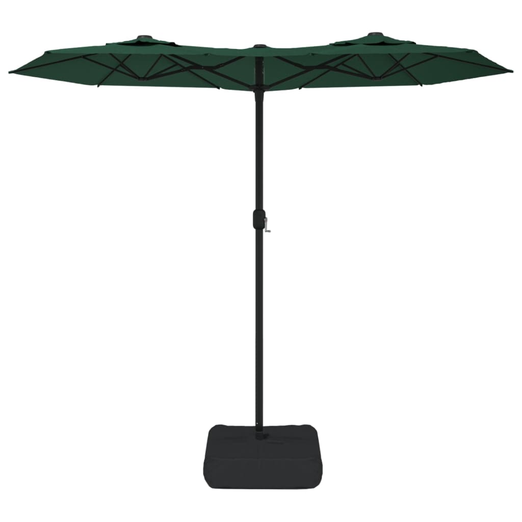vidaXL Dvigubas skėtis nuo saulės, žalios spalvos, 316x240cm