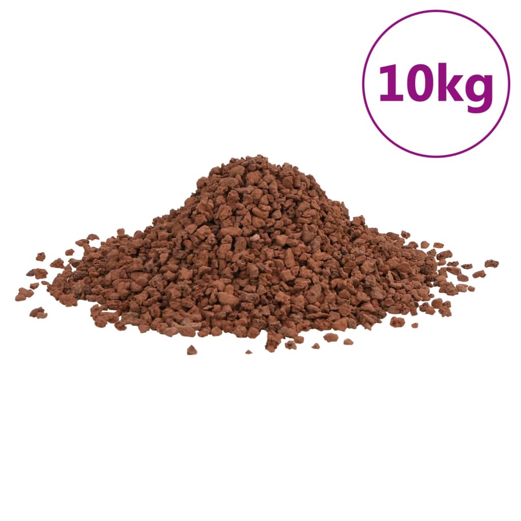 vidaXL Vulkaninės uolienos, raudonos spalvos, 10kg, 5–8mm