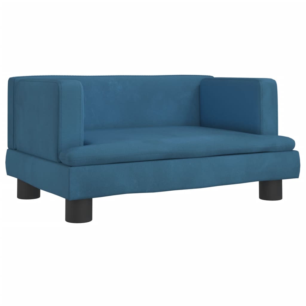 vidaXL Vaikiška sofa, mėlynos spalvos, 60x40x30cm, aksomas