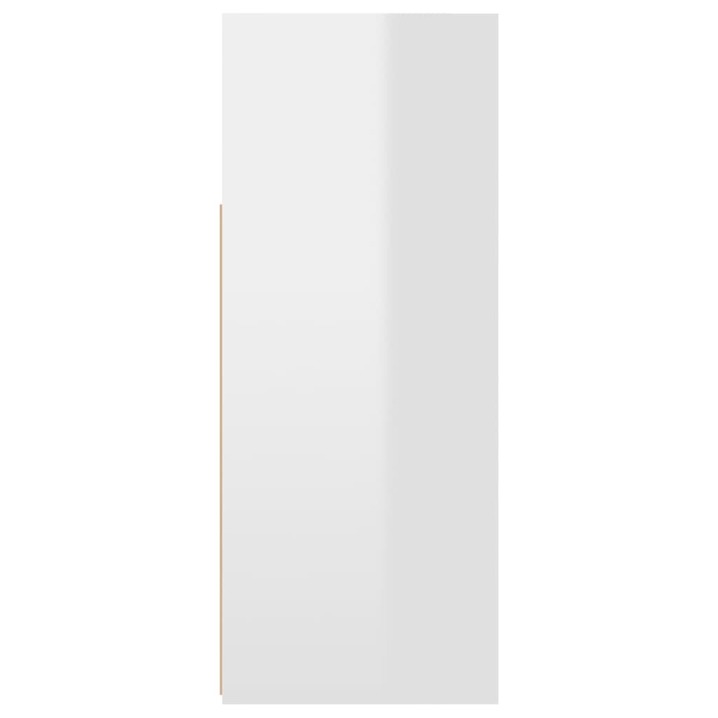 vidaXL Šoninė spintelė su LED apšvietimu, balta, 115,5x30x75cm, blizgi