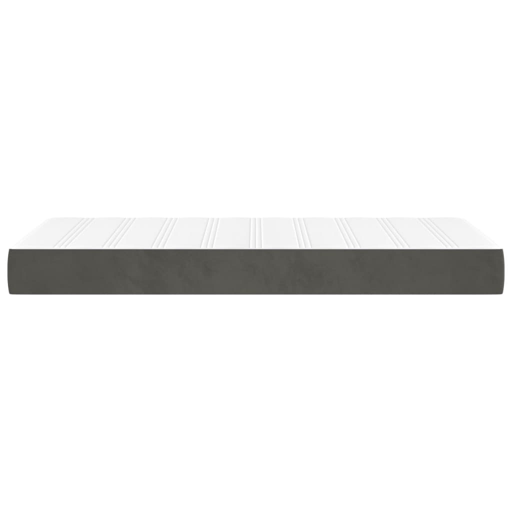 vidaXL Spyruoklinis čiužinys, tamsiai pilkas, 100x200x20 cm, aksomas