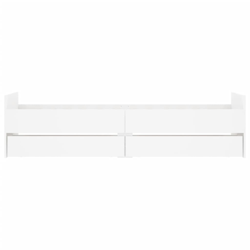 vidaXL Lovos rėmas su stalčiais, baltos spalvos, 90x200cm