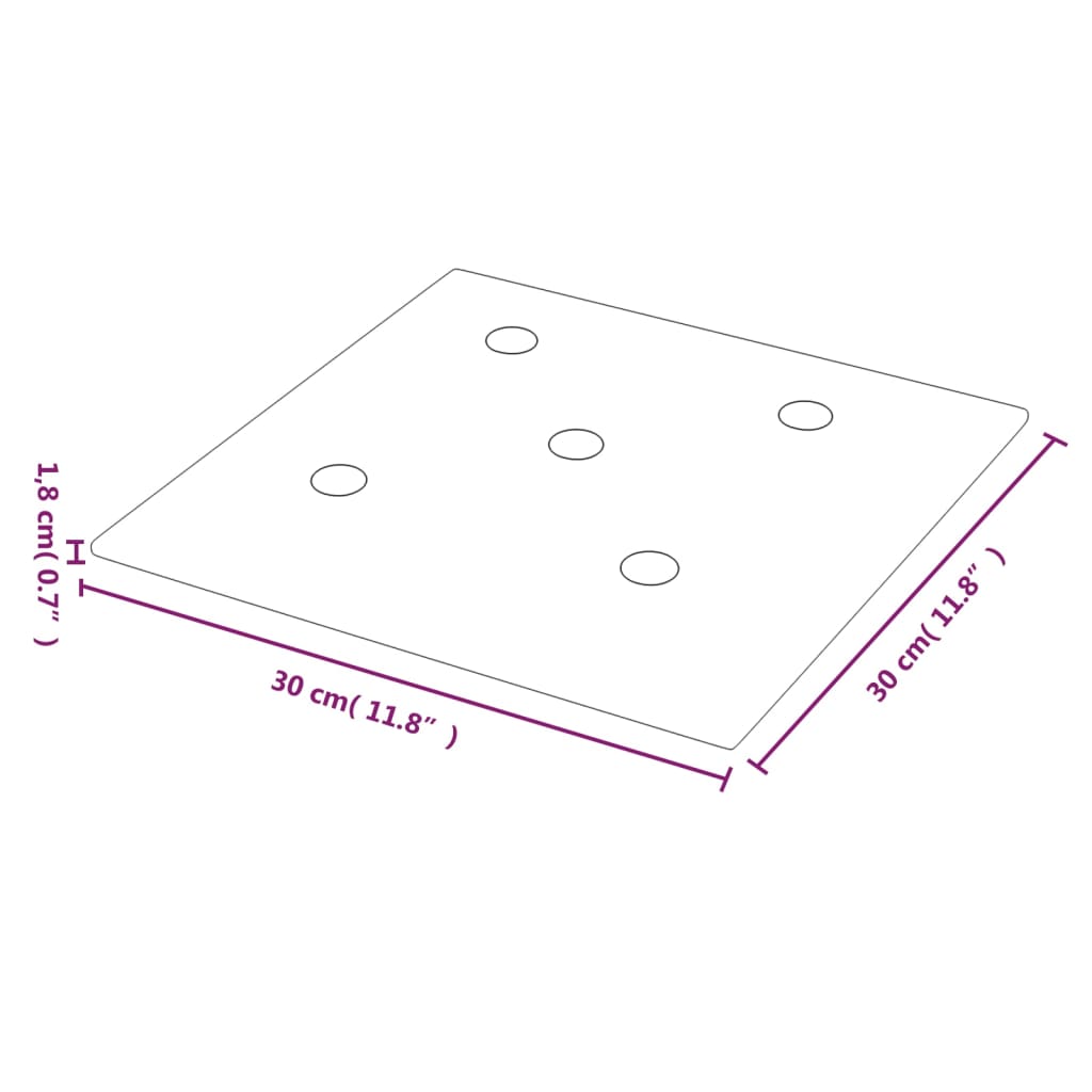 vidaXL Sienų plokštės, 12vnt., kreminės, 30x30cm, dirbtinė oda, 1,08m²