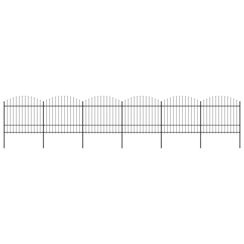 vidaXL Sodo tvora su iečių viršug., juoda, (1,5-1,75)x10,2m, plienas