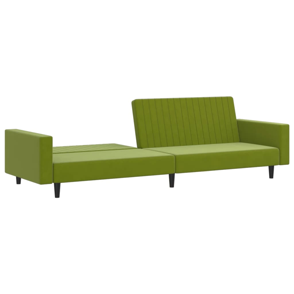 vidaXL Dvivietė sofa-lova, šviesiai žalios spalvos, aksomas