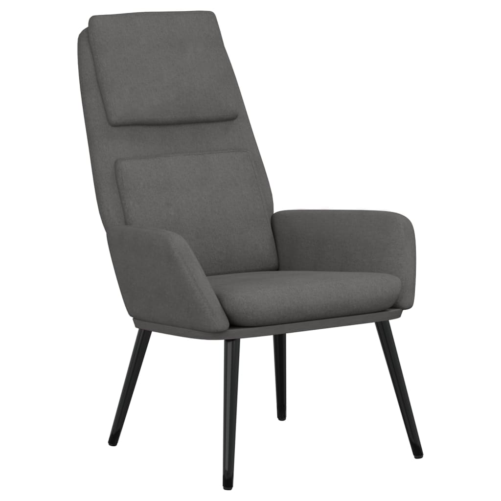 vidaXL Poilsio kėdė su taburete, šviesiai pilkos spalvos, audinys