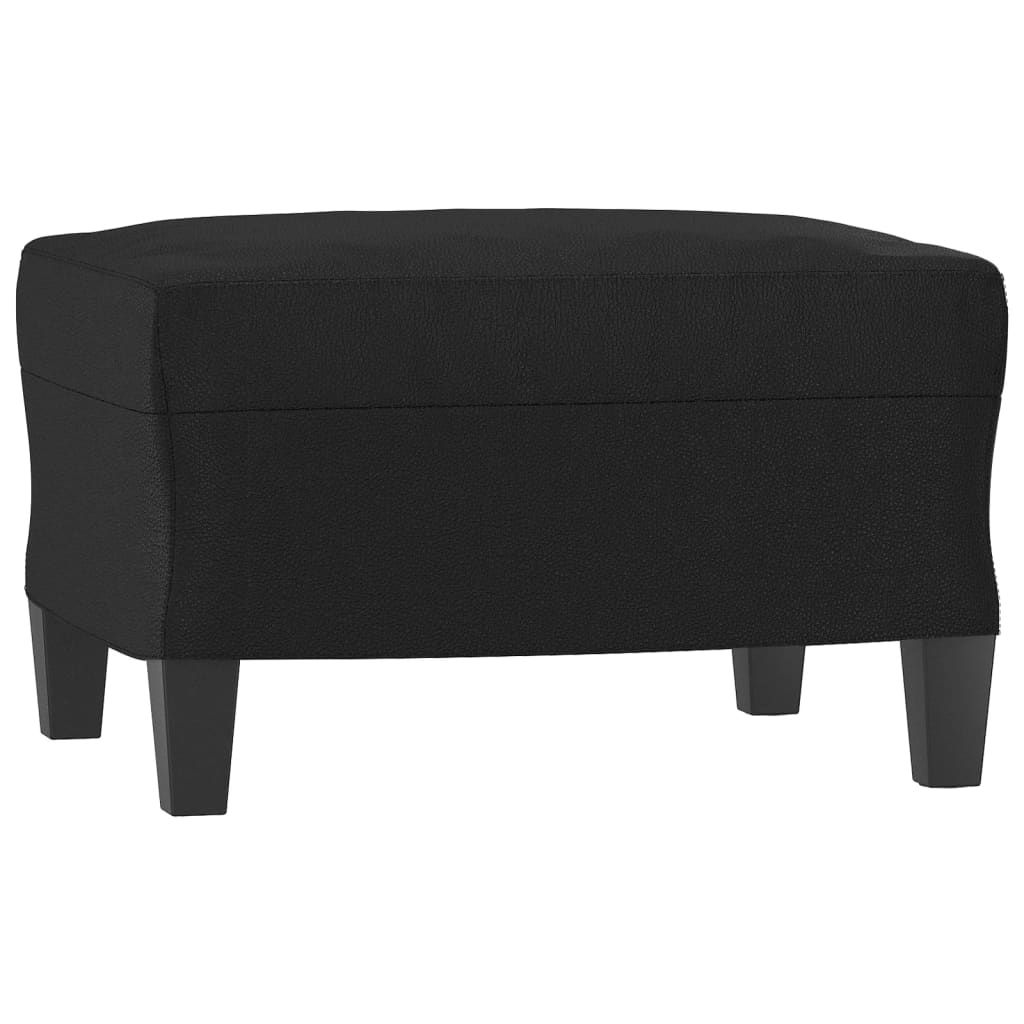 vidaXL Trivietė sofa su pakoja, juodos spalvos, 180cm, dirbtinė oda