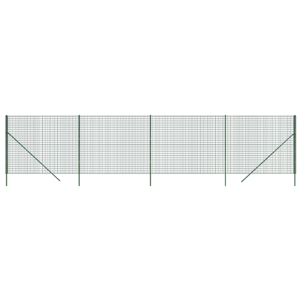 vidaXL Vielinė tinklinė tvora, žalia, 2x10m, galvanizuotas plienas