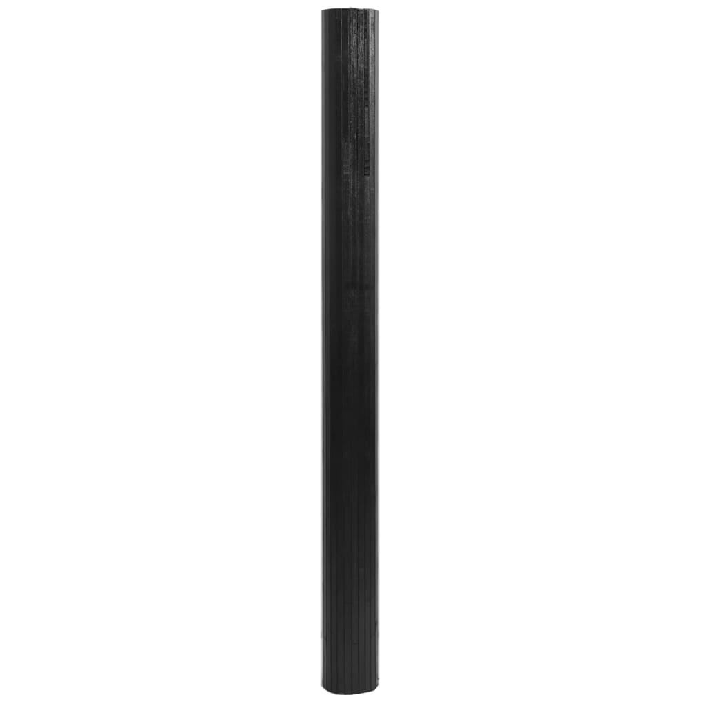 vidaXL Kilimas, juodos spalvos, 80x300cm, bambukas, stačiakampis