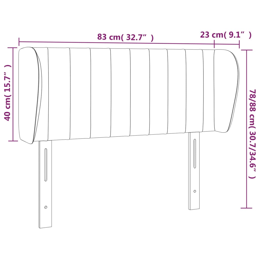 vidaXL Galvūgalis su auselėmis, juodos spalvos,83x23x78/88 cm, aksomas