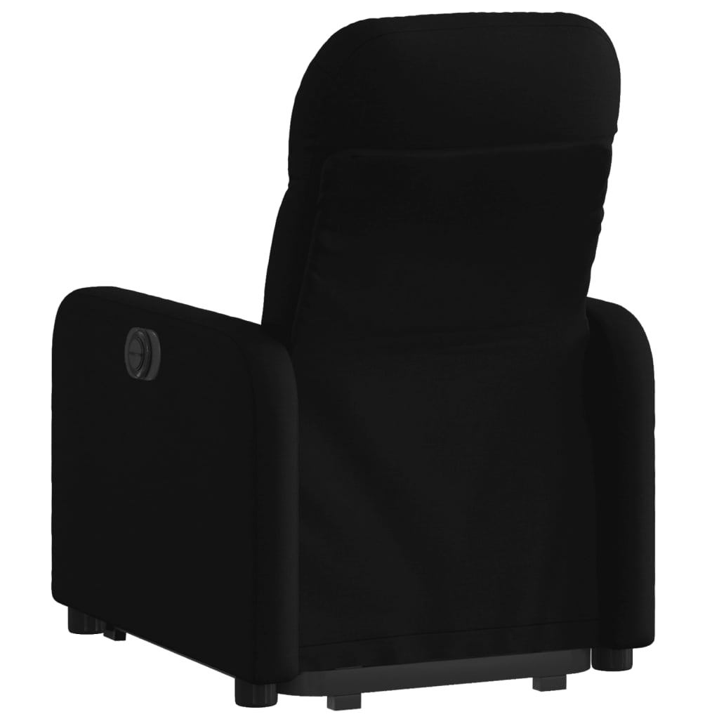 vidaXL Elektrinis atsistojantis atlošiamas krėslas, juodas, audinys