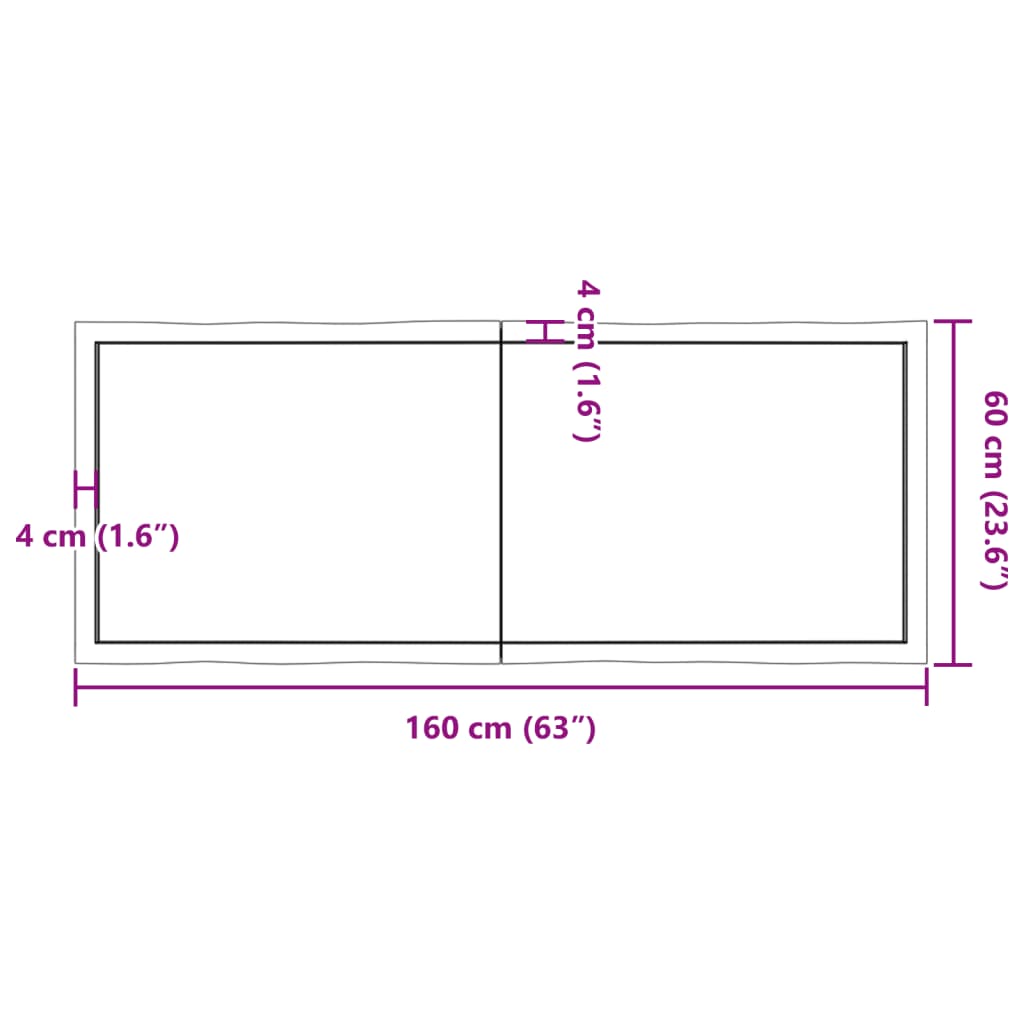 vidaXL Stalviršis, šviesiai rudas, 160x60x(2-6) cm, medienos masyvas