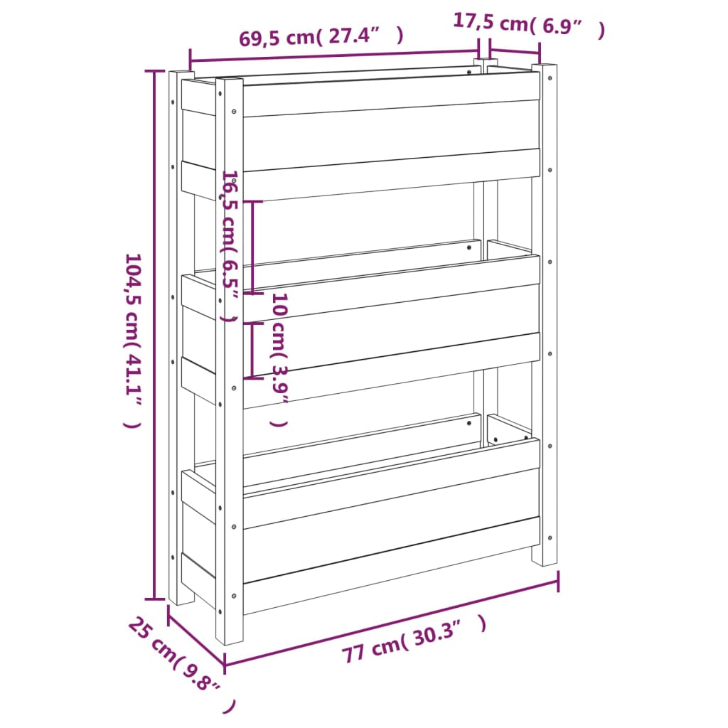 vidaXL Lovelis, 77x25x104,5cm, pušies medienos masyvas