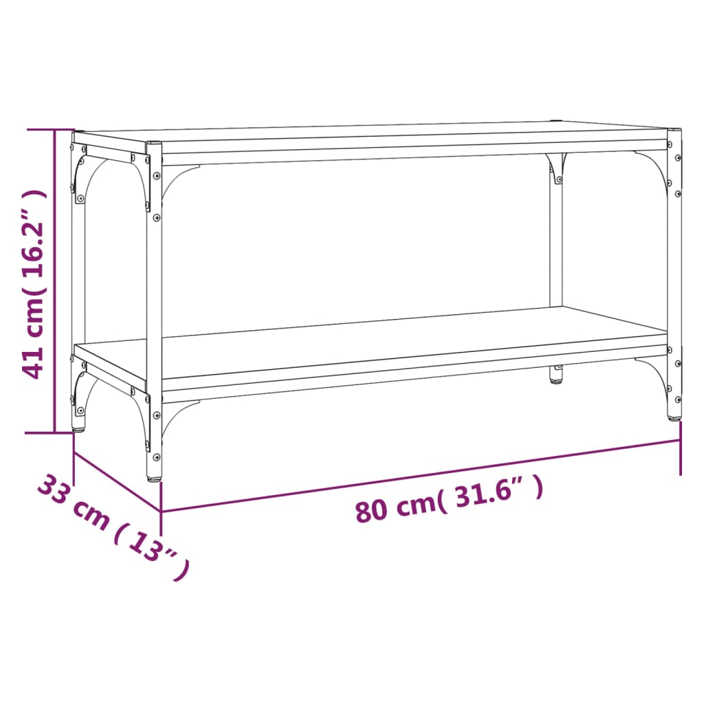 vidaXL Televizoriaus spintelė, juoda, 80x33x41cm, mediena ir plienas