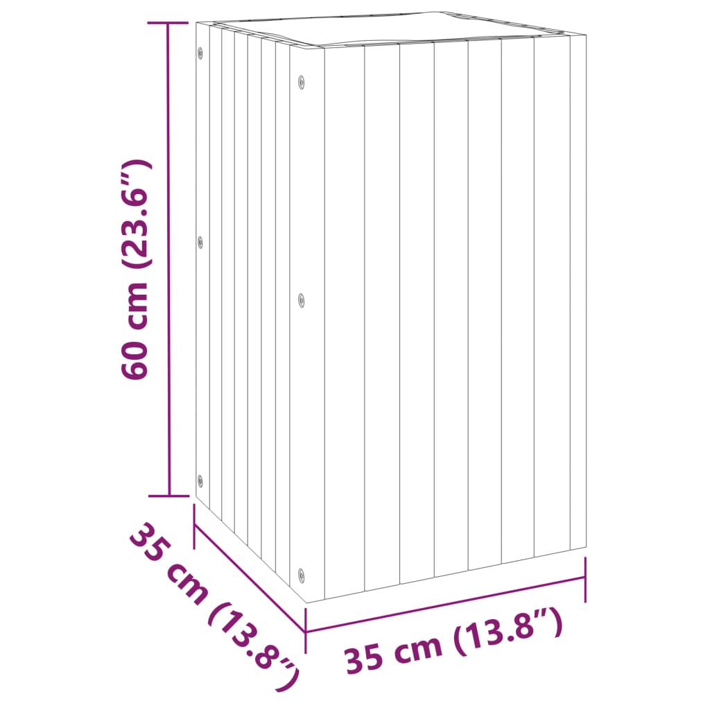 vidaXL Sodo lovelis, 35x35x60cm, akacijos medienos masyvas