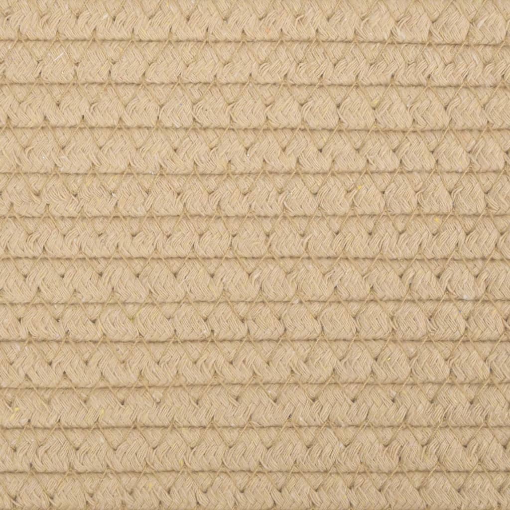 vidaXL Skalbinių krepšys, smėlio ir baltos spalvos, 60x36cm, medvilnė