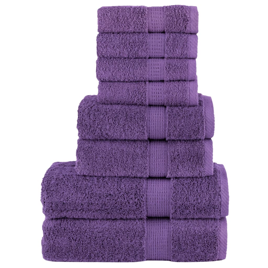 vidaXL Rankšluosčių rinkinys SOLUND, 8vnt., violetiniai, 600g/m²