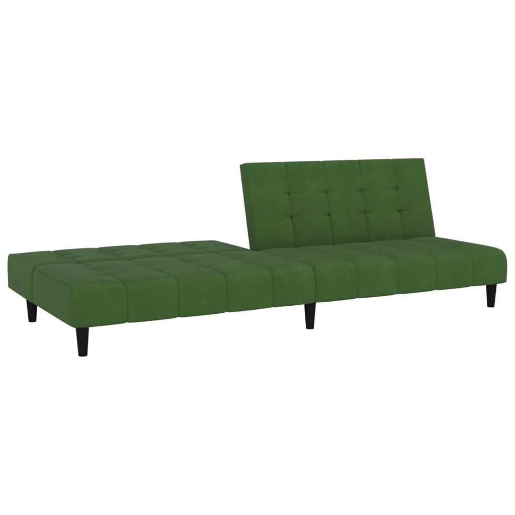 vidaXL Dvivietė sofa-lova, tamsiai žalios spalvos, aksomas