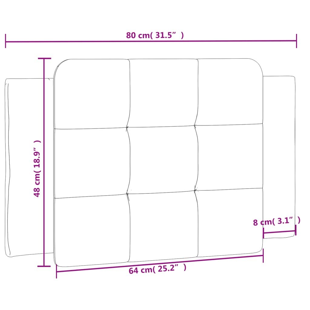 vidaXL Galvūgalio pagalvėlė, kapučino spalvos, 80 cm, dirbtinė oda