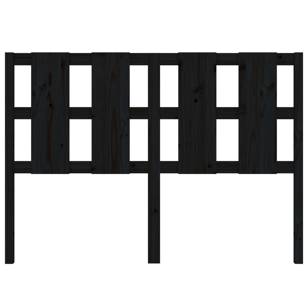 vidaXL Lovos galvūgalis, juodas, 125,5x4x100cm, pušies masyvas