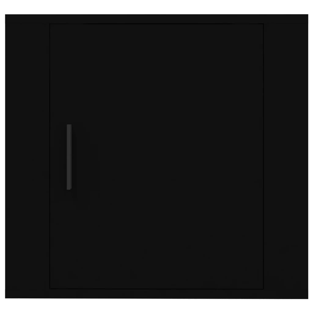 vidaXL Sieninės naktinės spintelės, 2vnt., juodos, 50x30x47cm