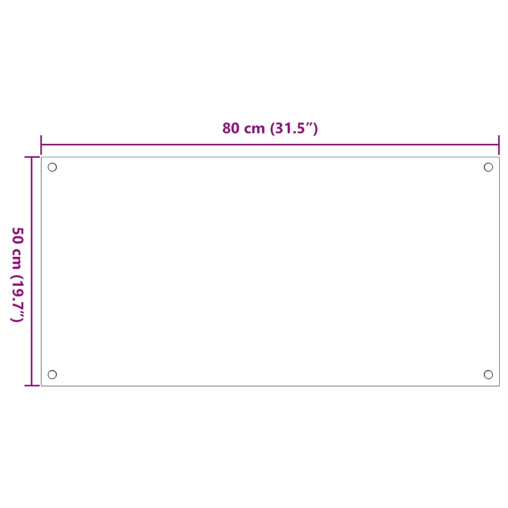 vidaXL Virtuvės sienelės, 2vnt., skaidrios, 80x50cm, grūdintas stiklas