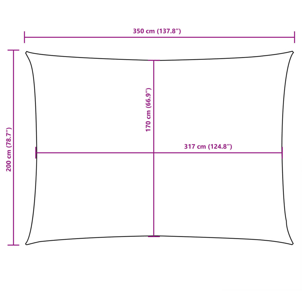 vidaXL Uždanga nuo saulės, ruda, 2x3,5m, oksfordo audinys, stačiakampė