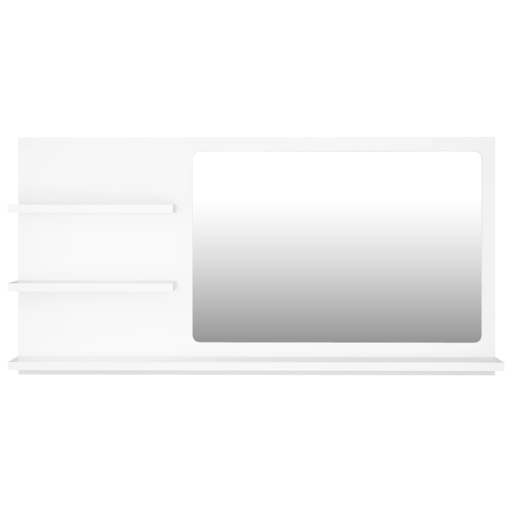vidaXL Vonios kambario veidrodis, baltas, 90x10,5x45cm, mediena