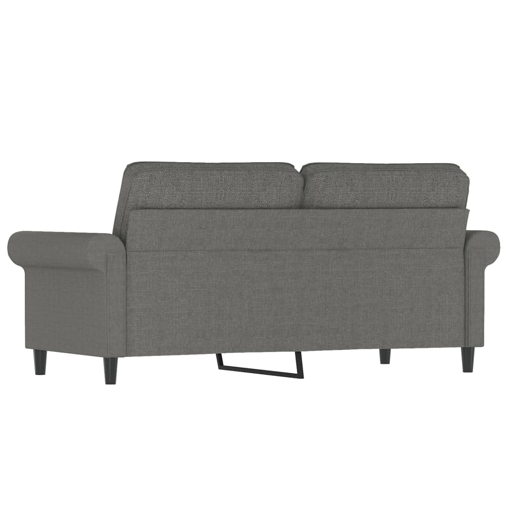 vidaXL Dvivietė sofa, tamsiai pilkos spalvos, 140cm, audinys