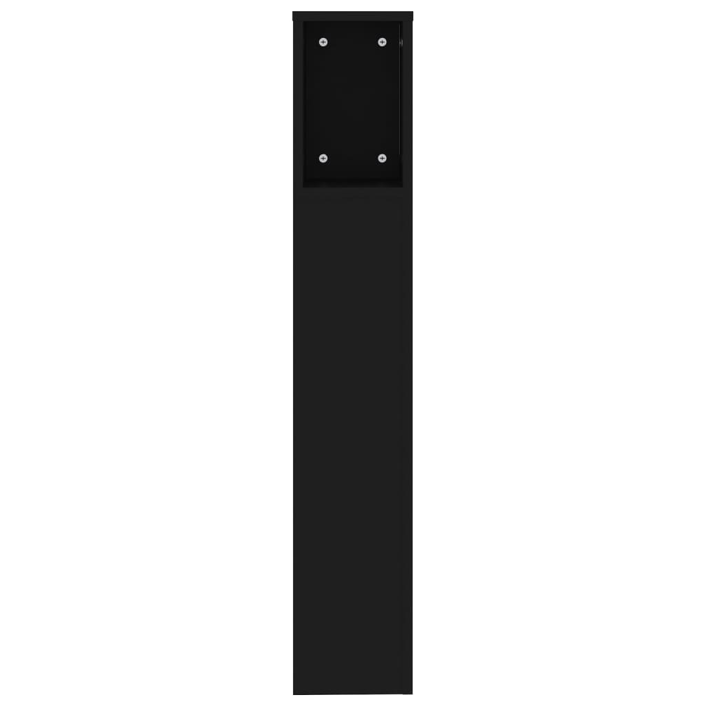 vidaXL Galvūgalis-spintelė, juodos spalvos, 200x18,5x104,5cm