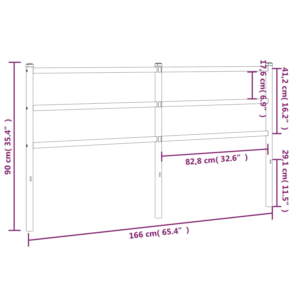 vidaXL Metalinis galvūgalis, juodos spalvos, 160cm