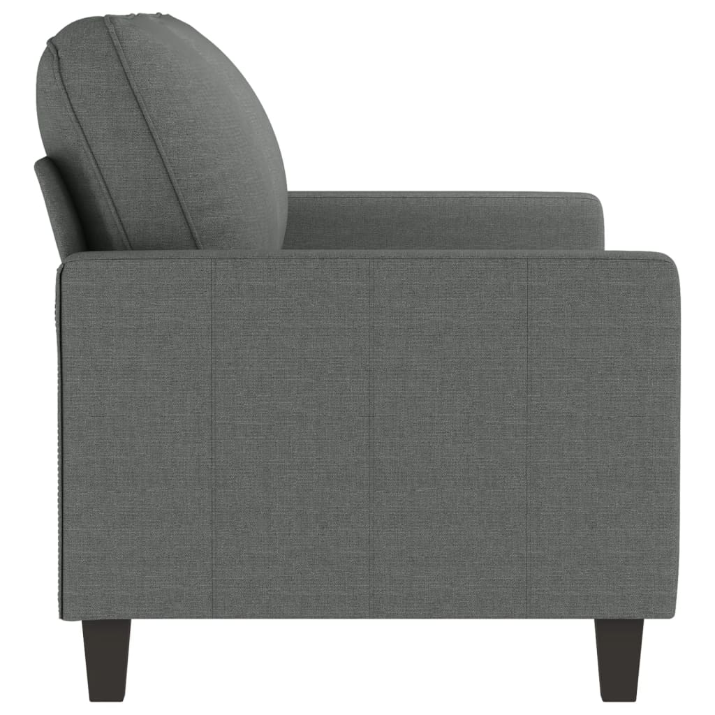 vidaXL Dvivietė sofa, tamsiai pilkos spalvos, 140cm, audinys