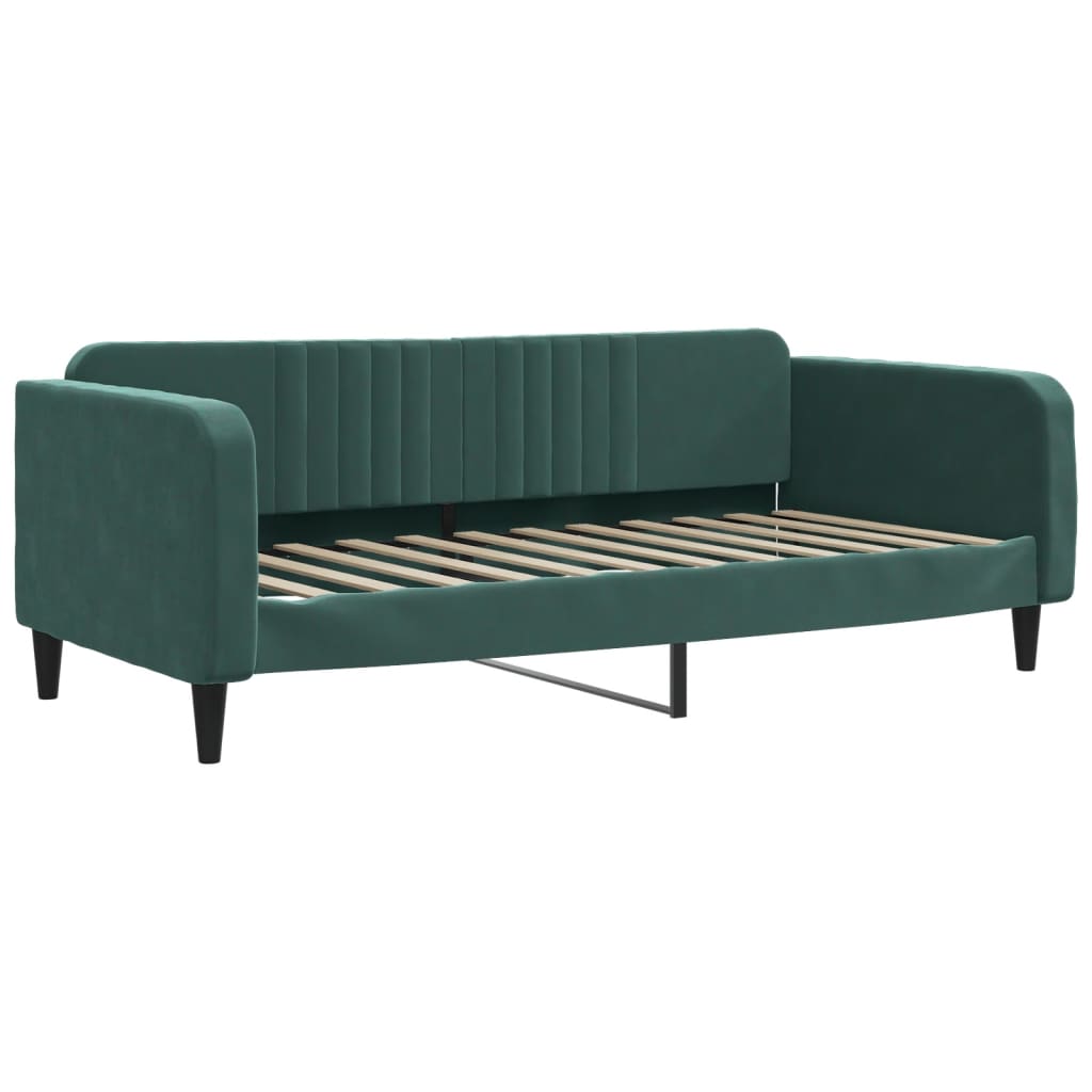 vidaXL Sofa, tamsiai žalios spalvos, 90x200cm, aksomas