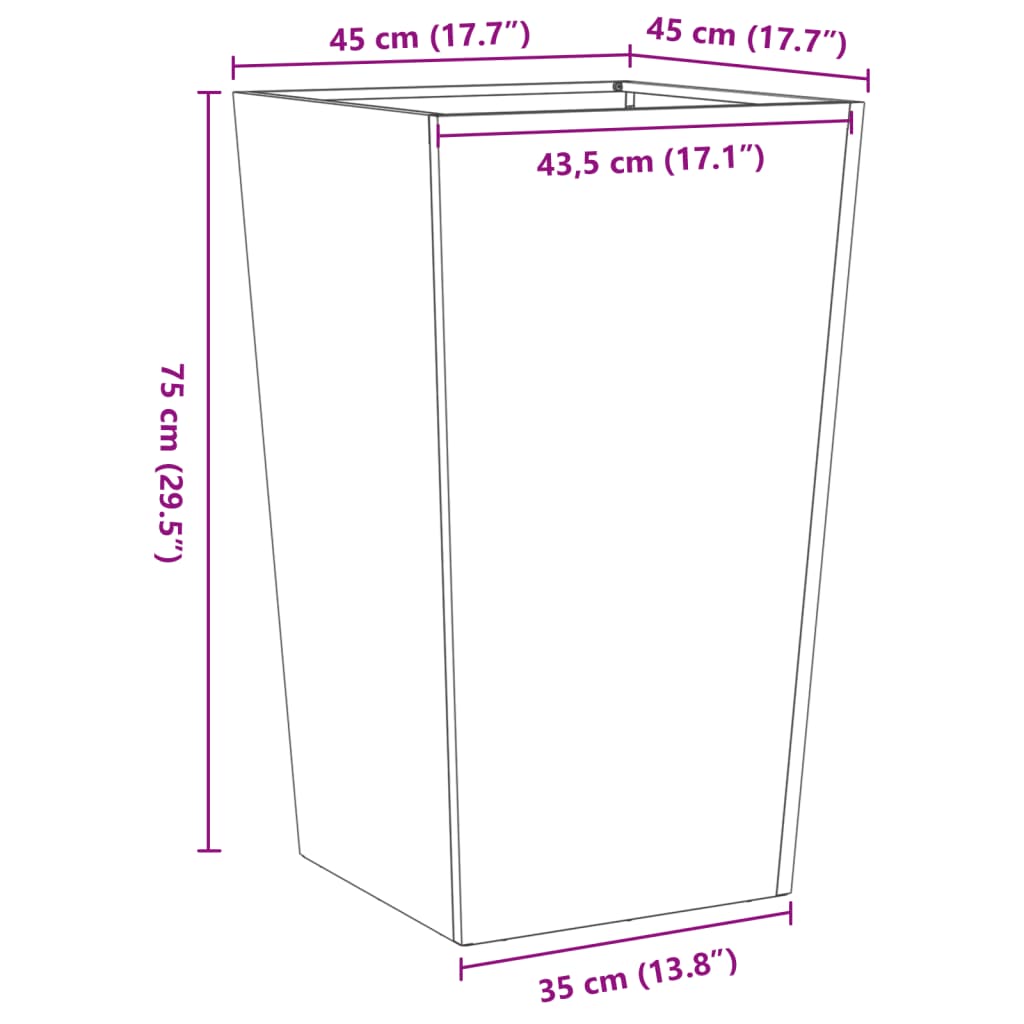 vidaXL Sodo lovelis, antracito spalvos, 45x45x75cm, plienas