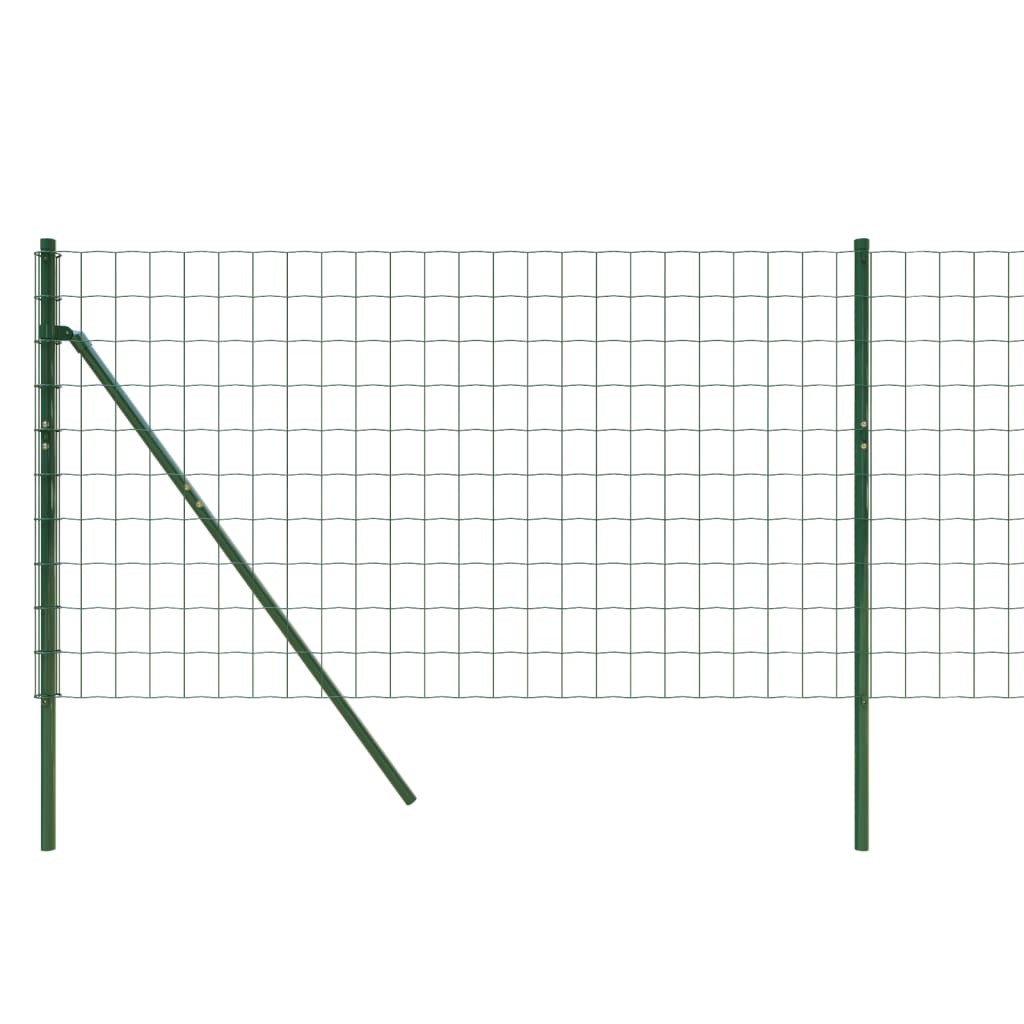 vidaXL Vielinė tinklinė tvora, žalia, 0,8x25m, galvanizuotas plienas