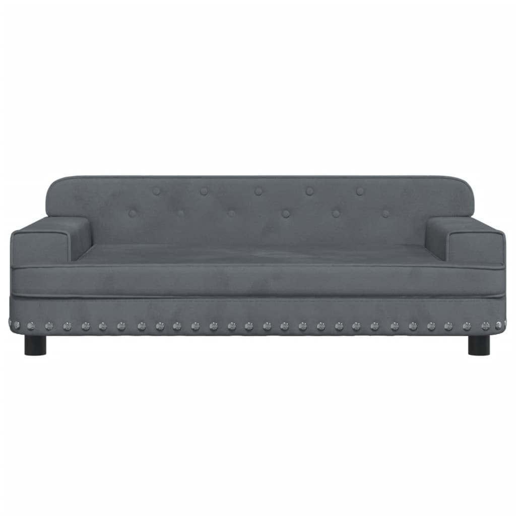 vidaXL Vaikiška sofa, tamsiai pilkos spalvos, 90x53x30cm, aksomas