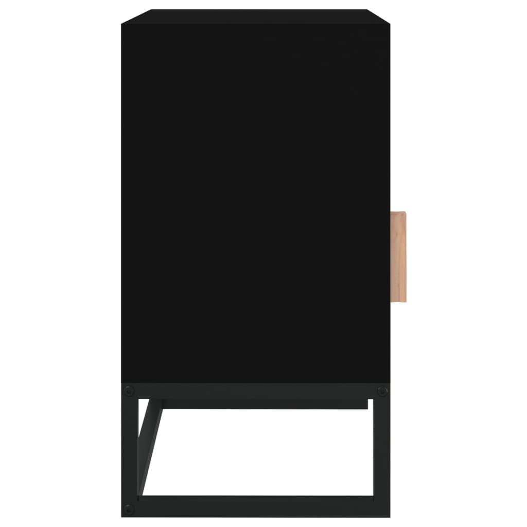 vidaXL Naktinė spintelė, juoda, 40x30x55,5cm, apdirbta mediena/geležis