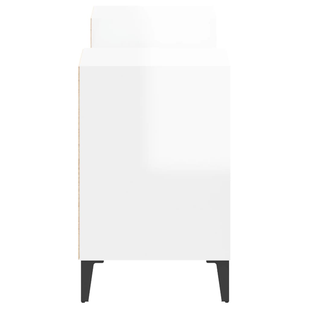 vidaXL Televizoriaus spintelė, balta, 160x35x55cm, mediena, blizgi