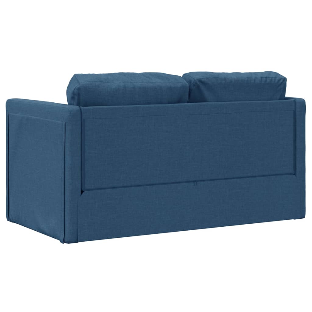 vidaXL Grindų sofa-lova, 2-1, mėlynos spalvos, 112x174x55cm, audinys