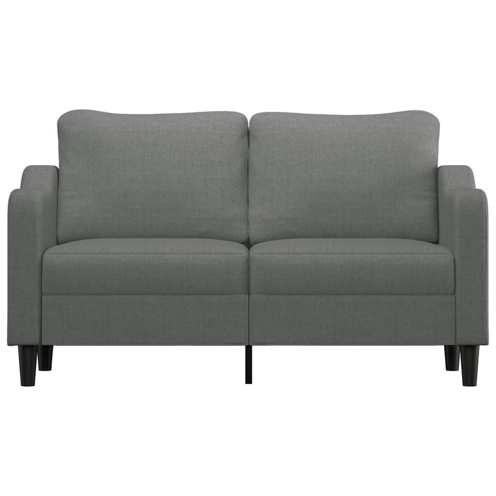 vidaXL Dvivietė sofa, tamsiai pilkos spalvos, 140cm, audinys