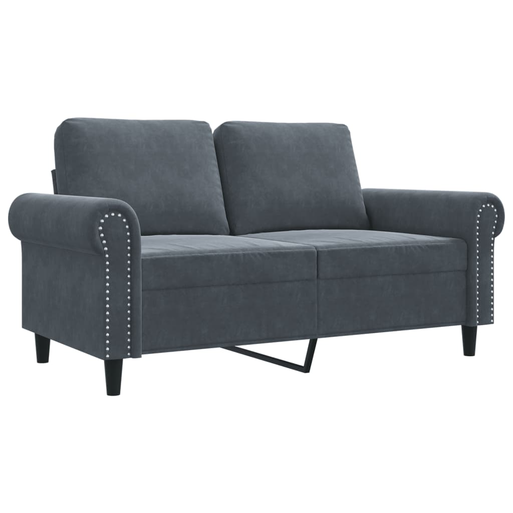 vidaXL Dvivietė sofa, tamsiai pilkos spalvos, 120cm, aksomas