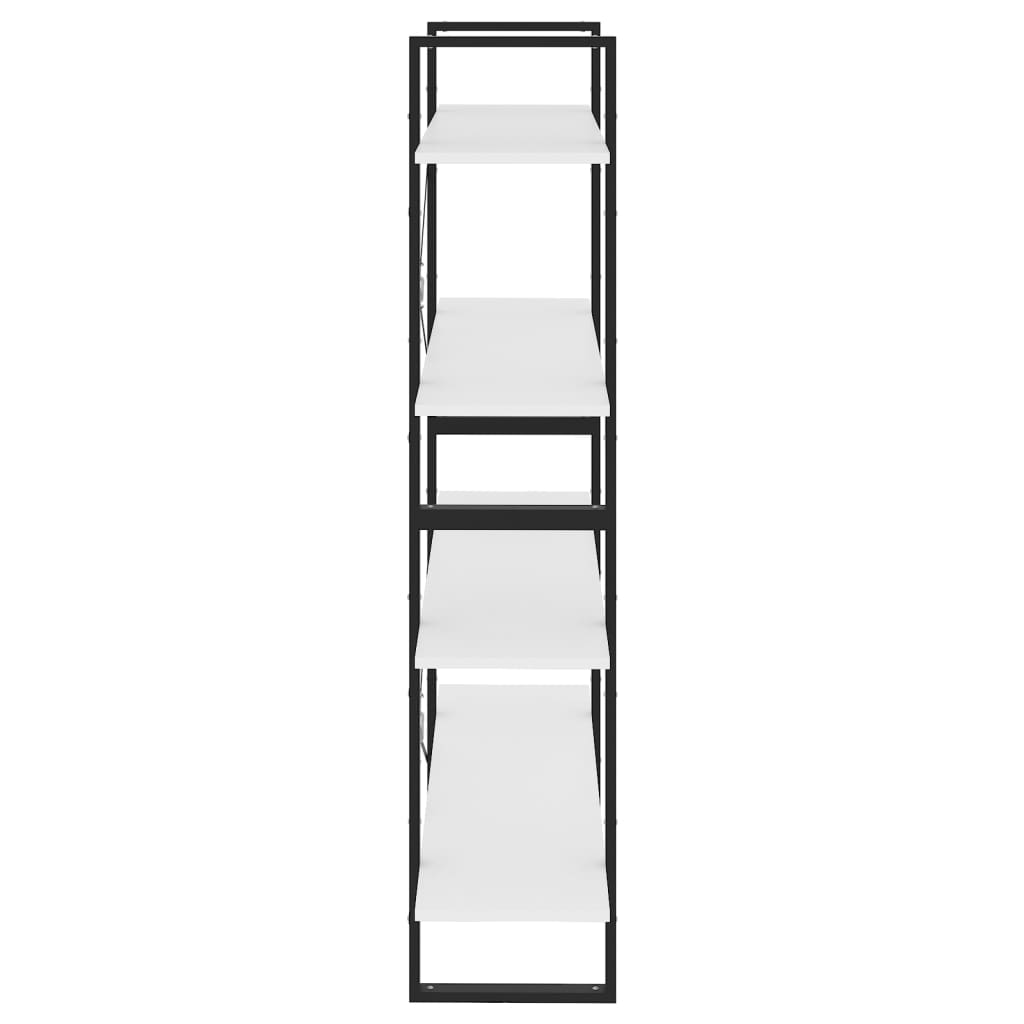 vidaXL Spintelė knygoms, 4 aukštų, balta, 100x30x140cm, mediena