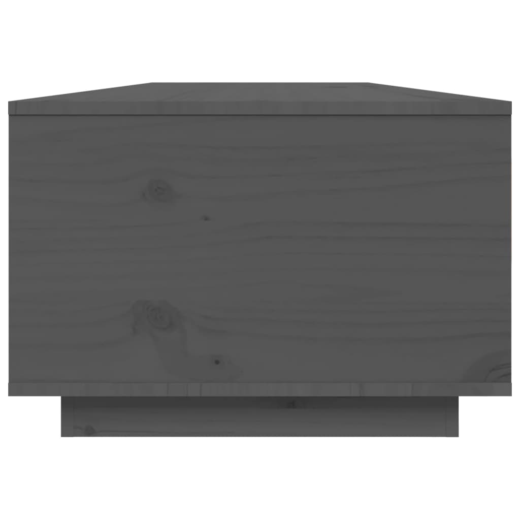 vidaXL Kavos staliukas, pilkas, 80x50x35,5cm, pušies medienos masyvas