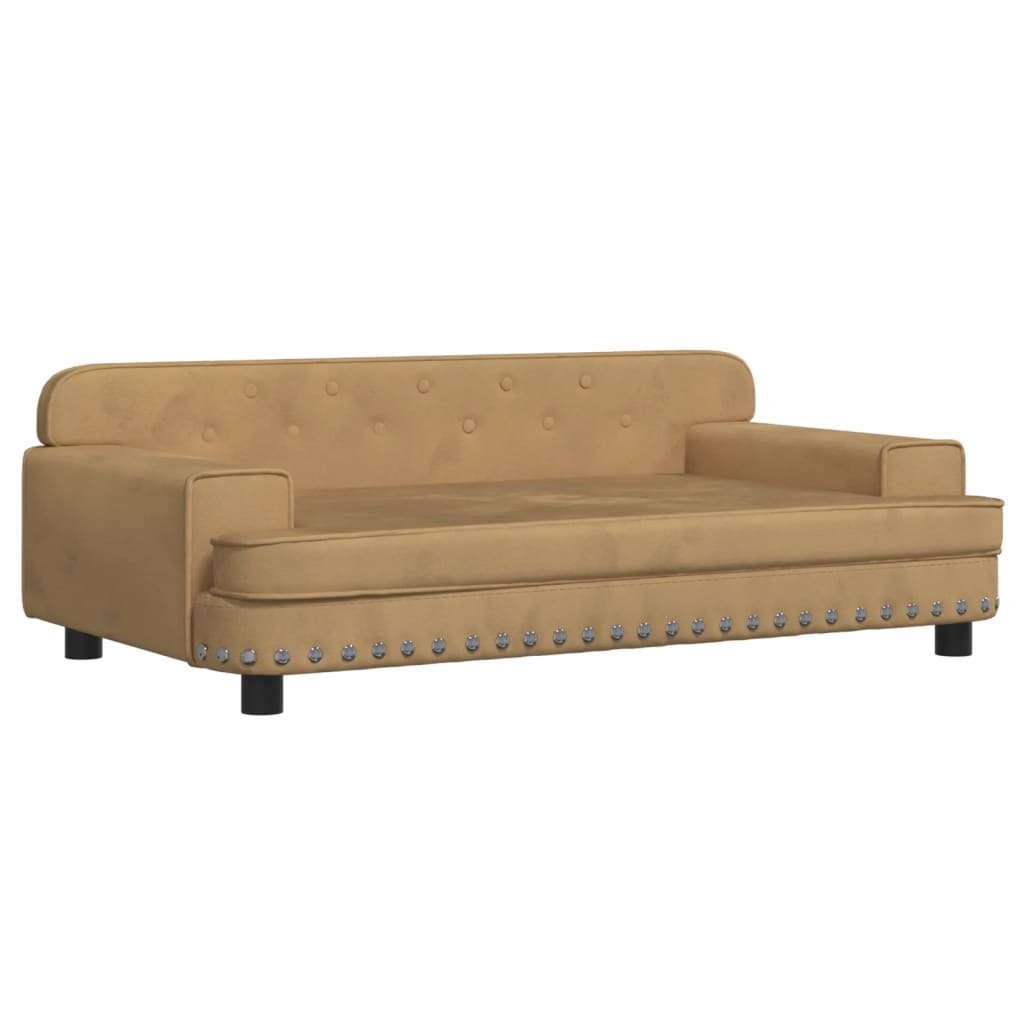 vidaXL Vaikiška sofa, rudos spalvos, 90x53x30cm, aksomas