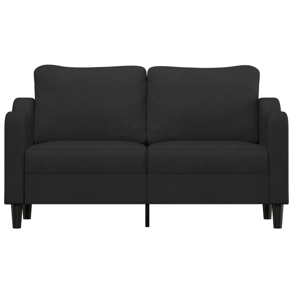 vidaXL Dvivietė sofa, juodos spalvos, 140cm, audinys