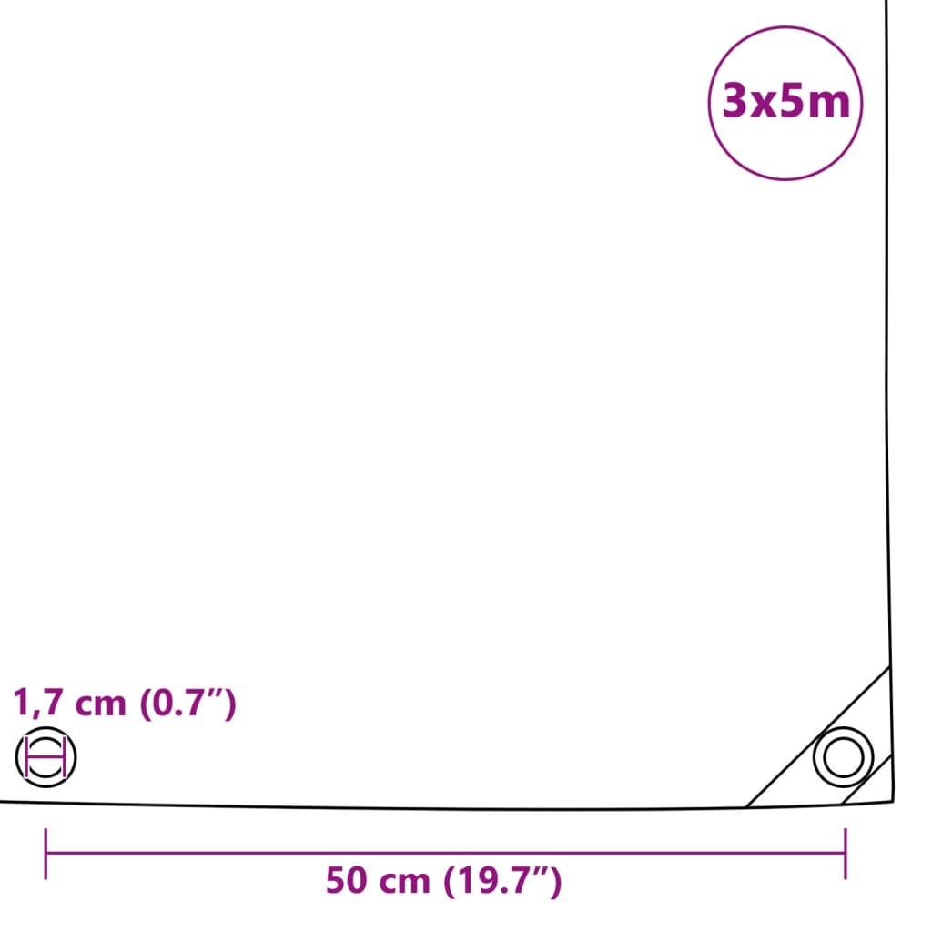 vidaXL Tentas, juodos spalvos, 3x5m, 650g/m²