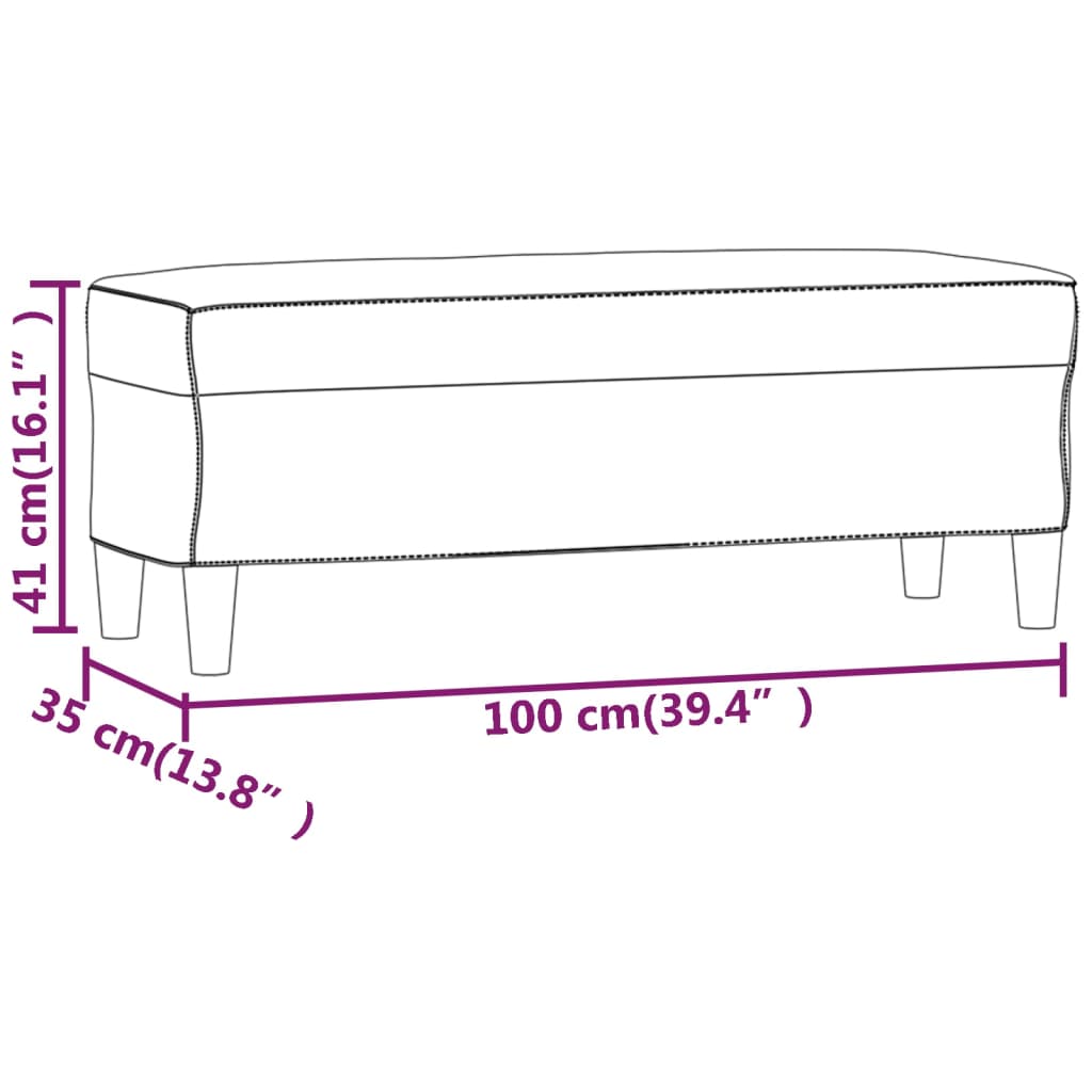 vidaXL Suoliukas, juodos spalvos, 100x35x41cm, aksomas