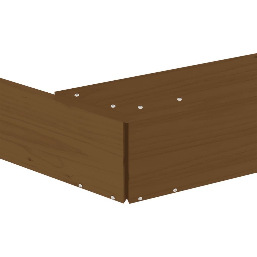 vidaXL Smėlio dėžė su sėdynėmis, medaus, pušies masyvas, aštuonkampė
